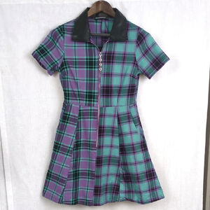 Dangerfield Grinning Tartan Zipper Dress US 4
